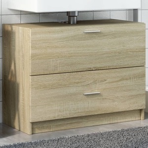 vidaXL, vidaXL Waschbeckenunterschrank Sonoma-Eiche 78x37x59 cm Holzwerkstoff