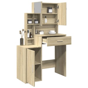 vidaXL, vidaXL Schminktisch mit Schrank Sonoma-Eiche 80x35x132 cm