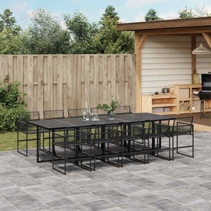 vidaXL, vidaXL 11-tlg. Garten-Essgruppe Schwarz Poly Rattan
