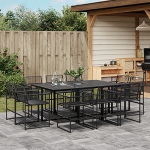 vidaXL, vidaXL 11-tlg. Garten-Essgruppe Schwarz Poly Rattan