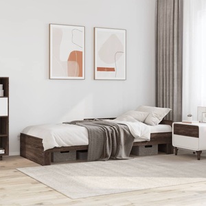 vidaXL, vidaXL Bettgestell Braun Eichen-Optik 100x200 cm Holzwerkstoff