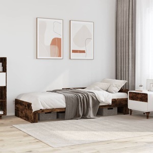 vidaXL, vidaXL Bettgestell Räuchereiche 90x200 cm Holzwerkstoff, vidaXL Bettgestell ohne Matratze Räuchereiche 90x200 cm Holzwerkstoff