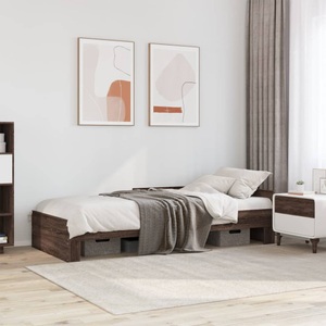 vidaXL, vidaXL Bettgestell Braun Eichen-Optik 90x200 cm Holzwerkstoff