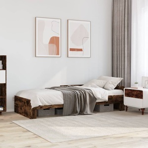 vidaXL, vidaXL Bettgestell Räuchereiche 90x190 cm Holzwerkstoff