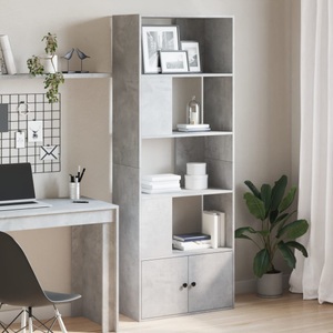 vidaXL, vidaXL Bücherregal Betongrau 70x36x189 cm Holzwerkstoff