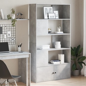 vidaXL, vidaXL Bücherregal Betongrau 100x36x189 cm Holzwerkstoff