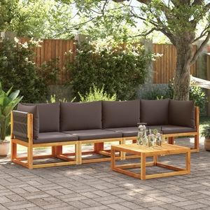 vidaXL, vidaXL 4-tlg. Garten-Sofagarnitur mit Kissen Massivholz Akazie, vidaXL 4-tlg. Garten-Sofagarnitur mit Kissen Massivholz Akazie