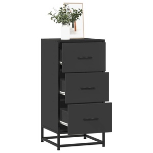 vidaXL, vidaXL Sideboard Schwarz 35,5x35x76 cm Holzwerkstoff und Metall