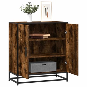 vidaXL, vidaXL Sideboard Räuchereiche 68x35x76 cm Holzwerkstoff und Metall