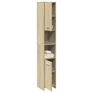 vidaXL, vidaXL Badezimmerschrank Sonoma-Eiche 30x30x183,5 cm Holzwerkstoff, vidaXL Badezimmerschrank Sonoma-Eiche 30x30x183,5 cm Holzwerkstoff