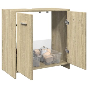 vidaXL, vidaXL Waschbeckenunterschrank Sonoma-Eiche 60x33x60 cm Holzwerkstoff