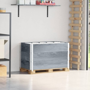 vidaXL, vidaXL Paletten-Aufsatzrahmen 3 Stk. Grau 100x50 cm Massivholz Kiefer, vidaXL Paletten-Aufsatzrahmen 3 Stk. Grau 100x50 cm Massivholz Kiefer