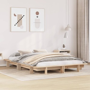 vidaXL, vidaXL Massivholzbett ohne Matratze 135x190 cm Kiefernholz