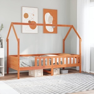 vidaXL, vidaXL Kinderbett Hausbett Wachsbraun 90x190 cm Massivholz Kiefer, vidaXL Kinderbett Hausbett Wachsbraun 90x190 cm Massivholz Kiefer