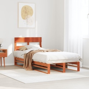 vidaXL, vidaXL Massivholzbett ohne Matratze Wachsbraun 100x200 Kiefernholz, vidaXL Massivholzbett ohne Matratze Wachsbraun 100x200 Kiefernholz