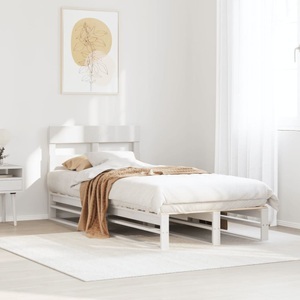 vidaXL, vidaXL Massivholzbett ohne Matratze Weiß 75x190 cm Kiefernholz