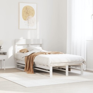 vidaXL, vidaXL Massivholzbett ohne Matratze Weiß 90x190 cm Kiefernholz