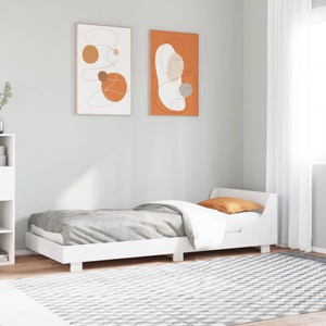 vidaXL, vidaXL Massivholzbett mit Kopfteil Weiß 100x200 cm Kiefer