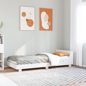 vidaXL, vidaXL Massivholzbett mit Kopfteil Weiß 75x190 cm Kiefer