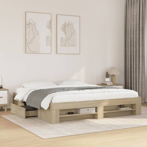 vidaXL, vidaXL Bettgestell Sonoma-Eiche 180x200 cm Holzwerkstoff