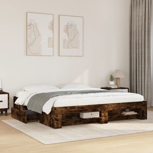 vidaXL, vidaXL Bettgestell Räuchereiche 180x200 cm Holzwerkstoff
