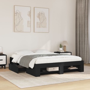 vidaXL, vidaXL Bettgestell Schwarz 160x200 cm Holzwerkstoff