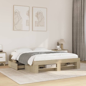 vidaXL, vidaXL Bettgestell Sonoma-Eiche 160x200 cm Holzwerkstoff