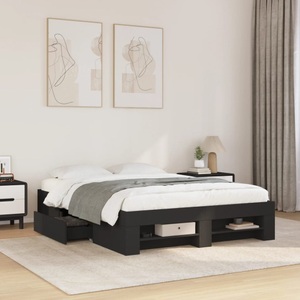 vidaXL, vidaXL Bettgestell Schwarz 120x200 cm Holzwerkstoff