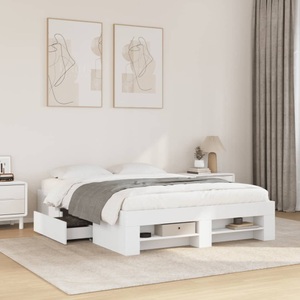 vidaXL, vidaXL Bettgestell Weiß 120x190 cm Holzwerkstoff
