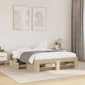 vidaXL, vidaXL Bettgestell Sonoma-Eiche 120x190 cm Holzwerkstoff