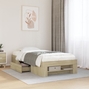 vidaXL, vidaXL Bettgestell Sonoma-Eiche 75x190 cm Holzwerkstoff