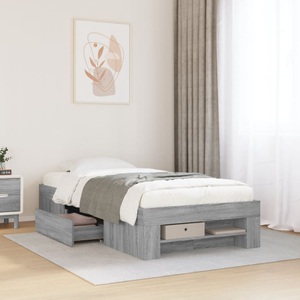 vidaXL, vidaXL Bettgestell Grau Sonoma 75x190 cm Holzwerkstoff