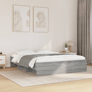 vidaXL, vidaXL Bettgestell Grau Sonoma 160x200 cm Holzwerkstoff