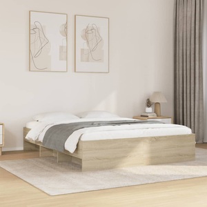 vidaXL, vidaXL Bettgestell Sonoma-Eiche 150x200 cm Holzwerkstoff