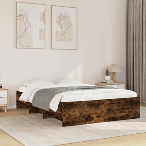 vidaXL, vidaXL Bettgestell Räuchereiche 140x200 cm Holzwerkstoff