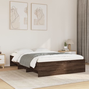 vidaXL, vidaXL Bettgestell Braun Eichen-Optik 120x200 cm Holzwerkstoff