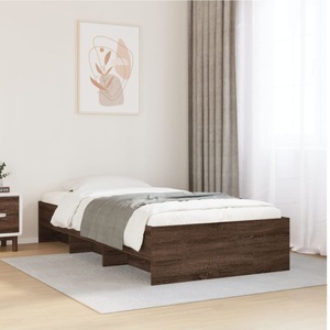 vidaXL, vidaXL Bettgestell Braun Eichen-Optik 100x200 cm Holzwerkstoff