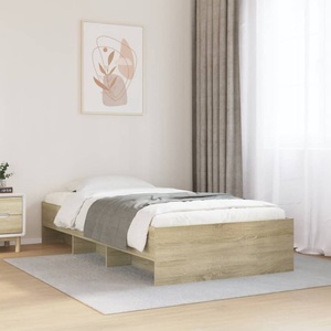 vidaXL, vidaXL Bettgestell Sonoma-Eiche 90x200 cm Holzwerkstoff
