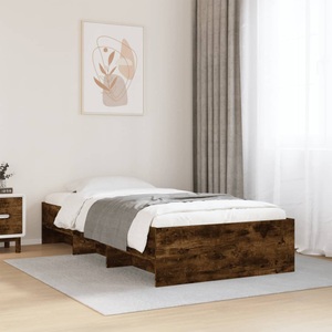 vidaXL, vidaXL Bettgestell Räuchereiche 90x200 cm Holzwerkstoff, vidaXL Bettgestell ohne Matratze Räuchereiche 90x200 cm Holzwerkstoff