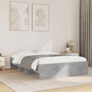 vidaXL, vidaXL Bettgestell Betongrau 135x190 cm Holzwerkstoff