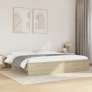 vidaXL, vidaXL Bettgestell Sonoma-Eiche 200x200 cm Holzwerkstoff