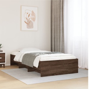 vidaXL, vidaXL Bettgestell Braun Eichen-Optik 75x190 cm Holzwerkstoff