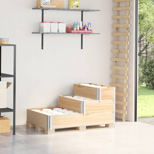 vidaXL, vidaXL Paletten-Aufsatzrahmen 3-fach 120x80 cm Massivholz Kiefer