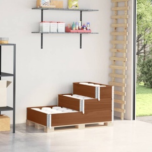 vidaXL, vidaXL Paletten-Aufsatzrahmen 3-fach Braun 120x80 cm Massivholz Kiefer, vidaXL Paletten-Aufsatzrahmen 3-fach Braun 120x80 cm Massivholz Kiefer