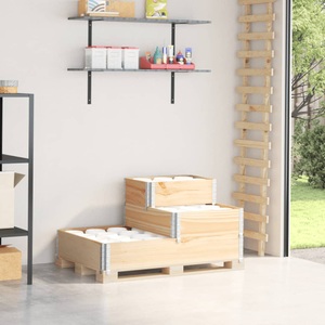 vidaXL, vidaXL Paletten-Aufsatzrahmen 3-fach 120x80 cm Massivholz Kiefer