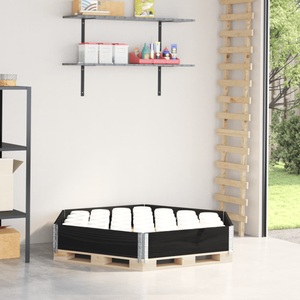 vidaXL, vidaXL Paletten-Aufsatzrahmen Schwarz 160x160 cm Massivholz Kiefer, vidaXL Paletten-Aufsatzrahmen Schwarz 160x160 cm Massivholz Kiefer