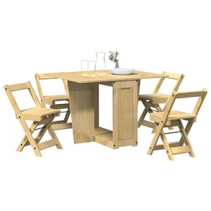 vidaXL, vidaXL 5-tlg. Butterfly-Esstisch-Set Corona Wachsbraun Kiefernholz, vidaXL 5-tlg. Butterfly-Esstisch-Set Corona Wachsbraun Kiefernholz