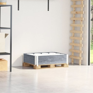 vidaXL, vidaXL Paletten-Aufsatzrahmen Grau 80x60 cm Massivholz Kiefer