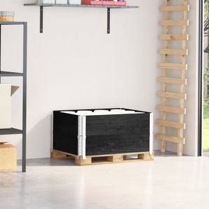 vidaXL, vidaXL Paletten-Aufsatzrahmen 2 Stk. Schwarz 80x60cm Massivholz Kiefer, vidaXL Paletten-Aufsatzrahmen 2 Stk. Schwarz 80x60cm Massivholz Kiefer