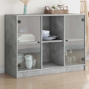 vidaXL, vidaXL Sideboard Betongrau 102x37x75,5 cm Holzwerkstoff